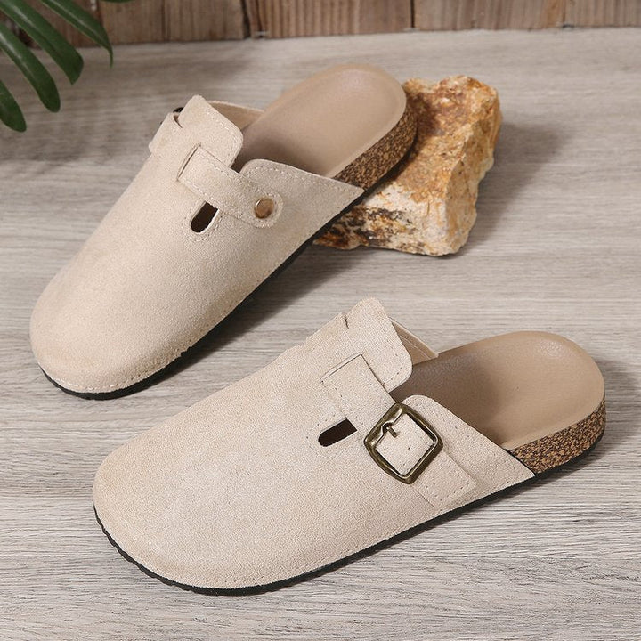 Harper | Elegant And Comfortable Suede Buckle Slip-On Mules