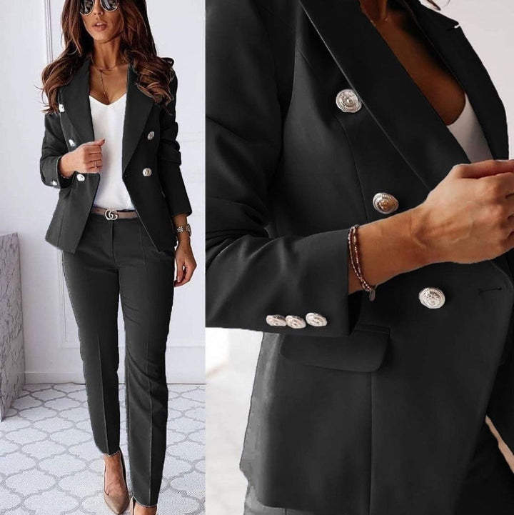 Adeline | Sophisticated And Elegant Double-Breasted Blazer Set For Women