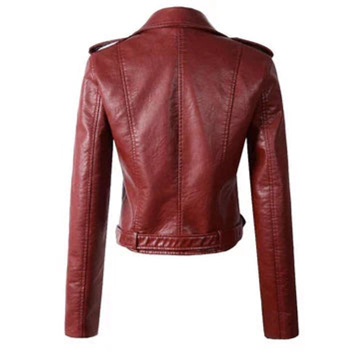 Rosie | Cropped Biker Jacket – Stylish Faux Leather for Women