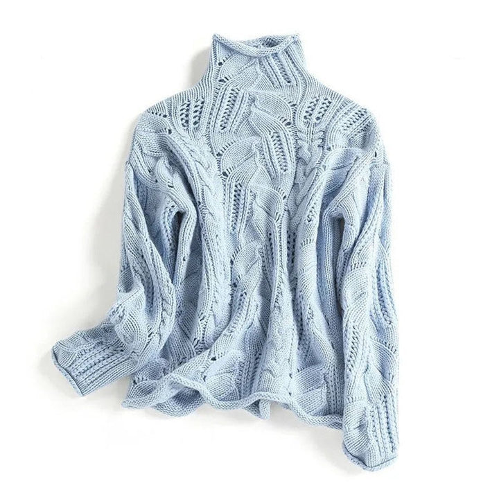 Marie | Turtleneck Knit Sweater with Cable Pattern for Women