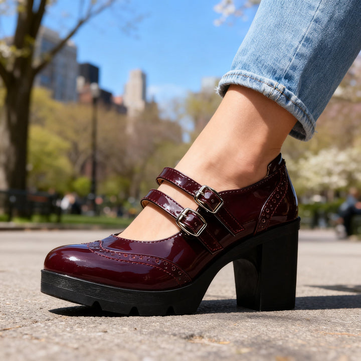 Alice | Vintage Inspired Platform Mary Jane Block Heel 8
