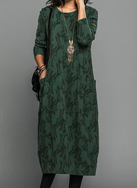 Anaya| Robe midi à manches longues imprimée de fleurs