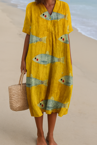 Willow | Robe d'été en coton pur inspirée artistiquement