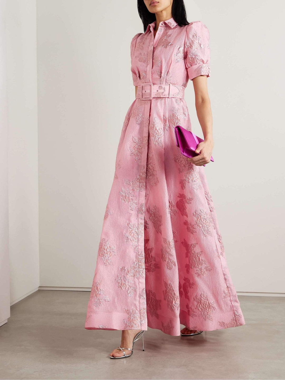 Anabella | Elegant Floral Women’s Dress – Short Puff Sleeves for Wedding Guest & Formal Events 0