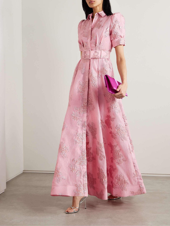 Anabella | Elegant Floral Women’s Dress – Short Puff Sleeves for Wedding Guest & Formal Events 0