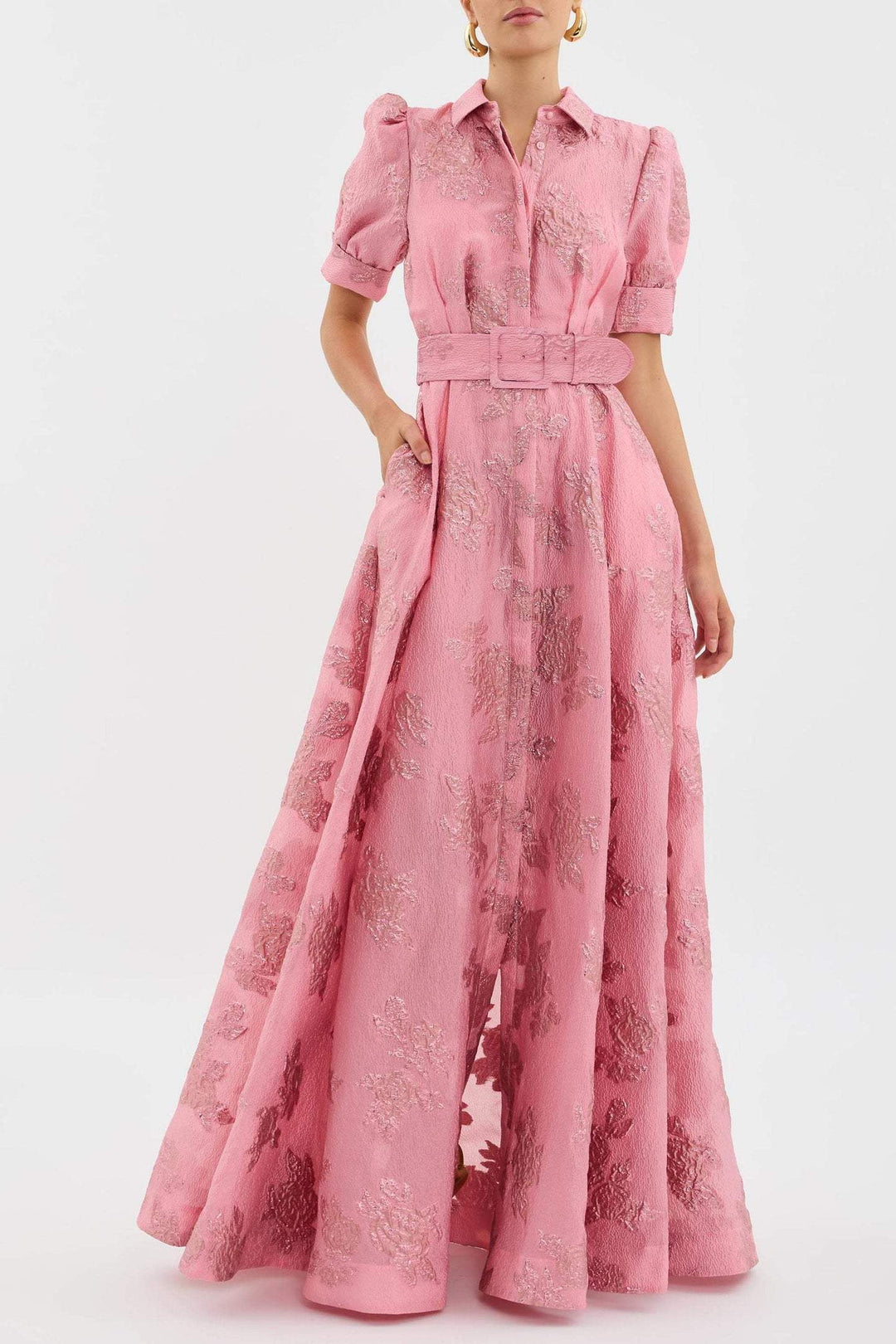 Anabella | Elegant Floral Women’s Dress – Short Puff Sleeves for Wedding Guest & Formal Events 1