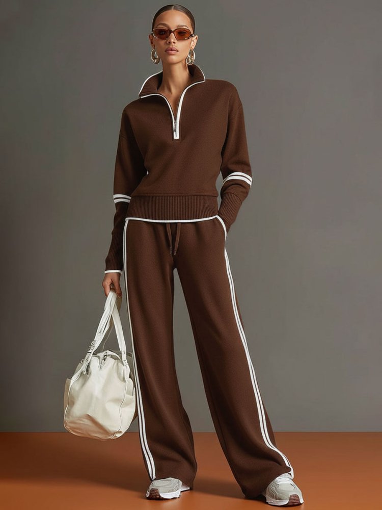 Angelika | Premium Lounge Set with Flowing Wide-Leg Trousers 0