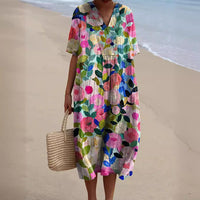Ariana | Boho Flowered Midi Dress