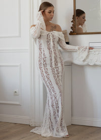 Vivienne | Abito lungo in pizzo elegante e valorizzante per donna