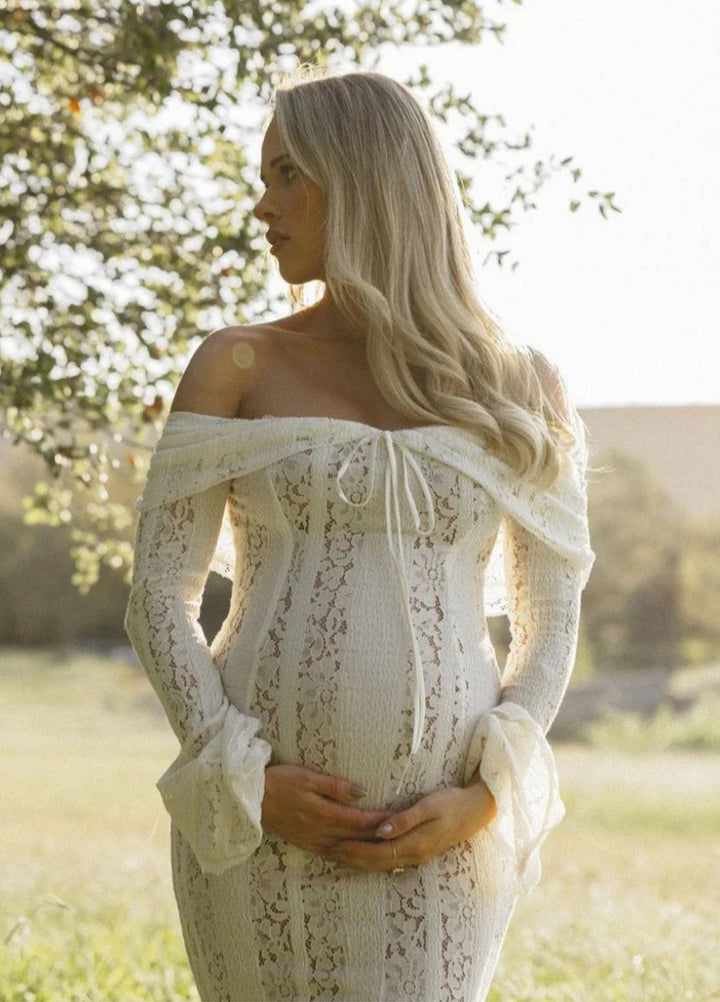 Arielle | Elegant White Maxi Dress – Flattering Lace Design for Women 4