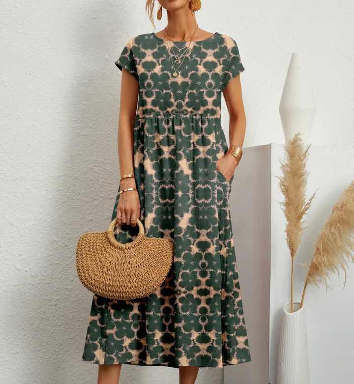 Ava | Cotton Blend Floral print A-Line Summer  Dress 9