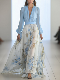 Catherine | Enchanting Floral Chiffon Maxi Dress