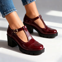 Victoria | Comfortable T-Strap Mary Janes Block Heel