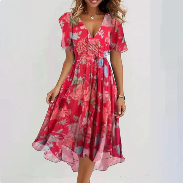Brianna | Summer & Cocktail Style V-Neck Dress 0