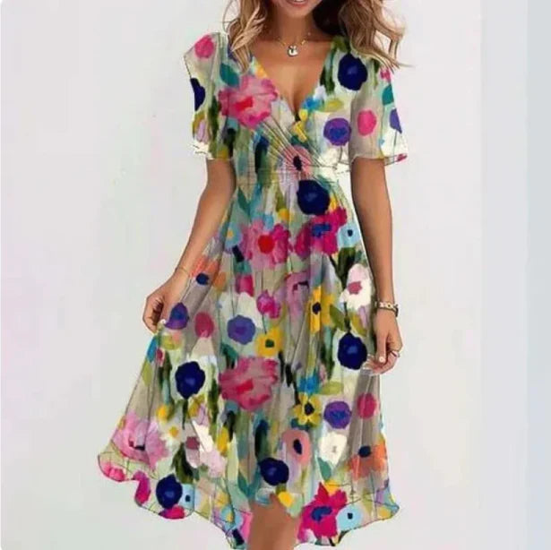 Brianna | Summer & Cocktail Style V-Neck Dress 3