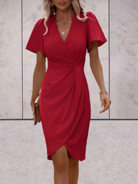 Brianna| Elegantes Wickel-Midikleid mit Surplice-Ausschnitt