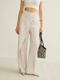 Daniela | High-Waist Asymmetric Wrap Wide-Leg Pants