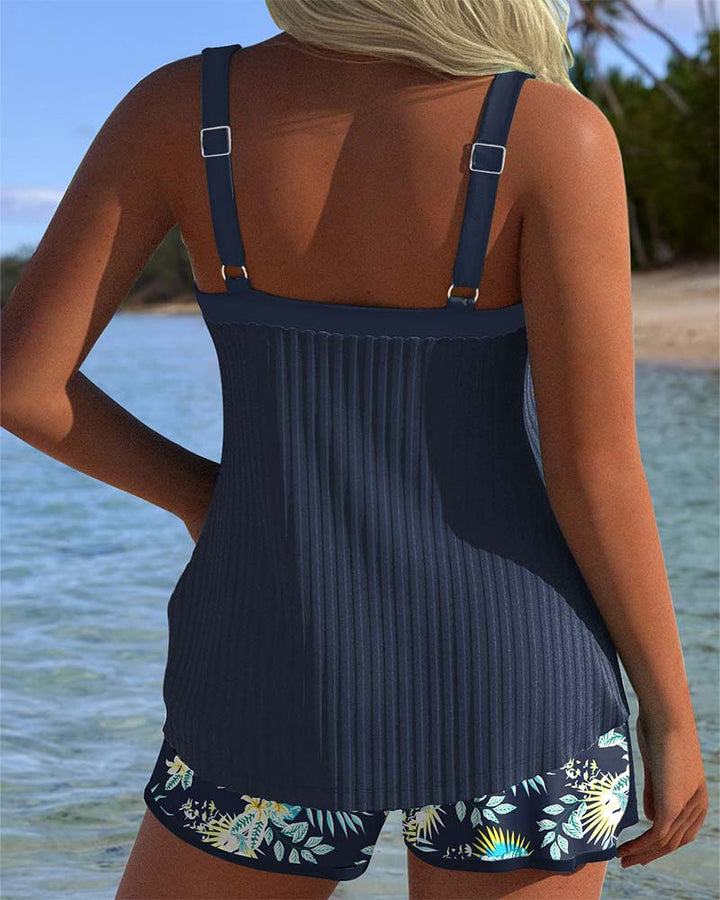 Cassandra | Striped Tankini Swimwear with Shorts Flattering Tummy Control Fit 1