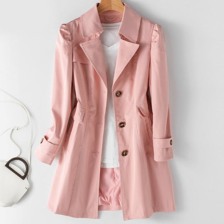 Chamara | Black Trench Coat Women Stylish Lightweight Elegant Fit 3