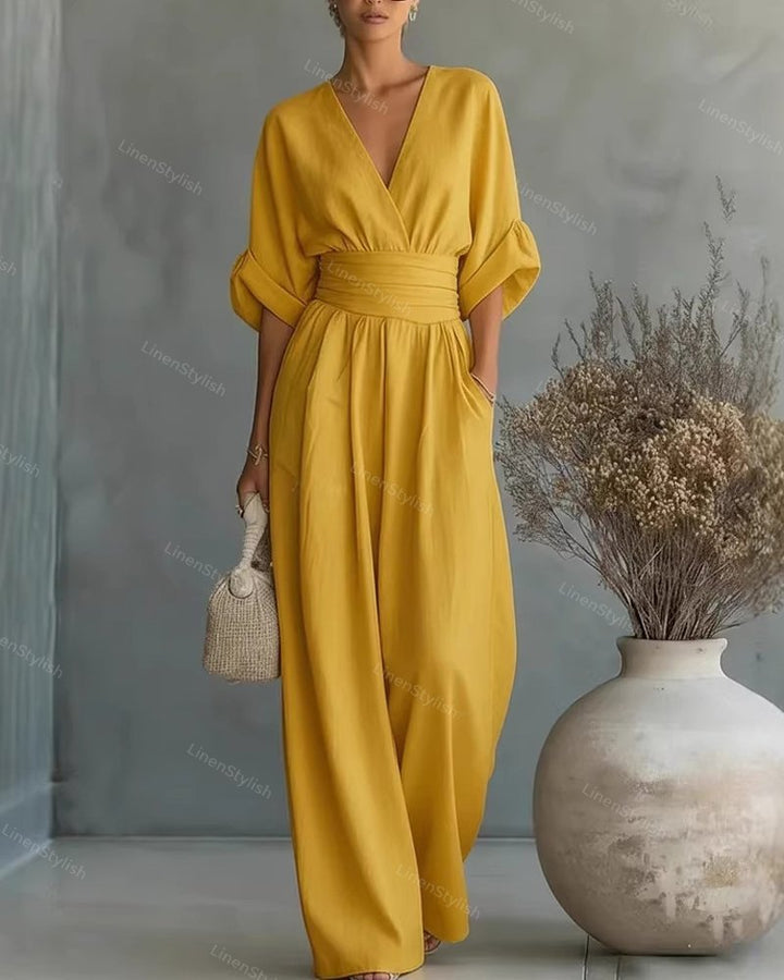 Charlotte | Elegant and sophisticated V-neck slim fit jumpsuit 12