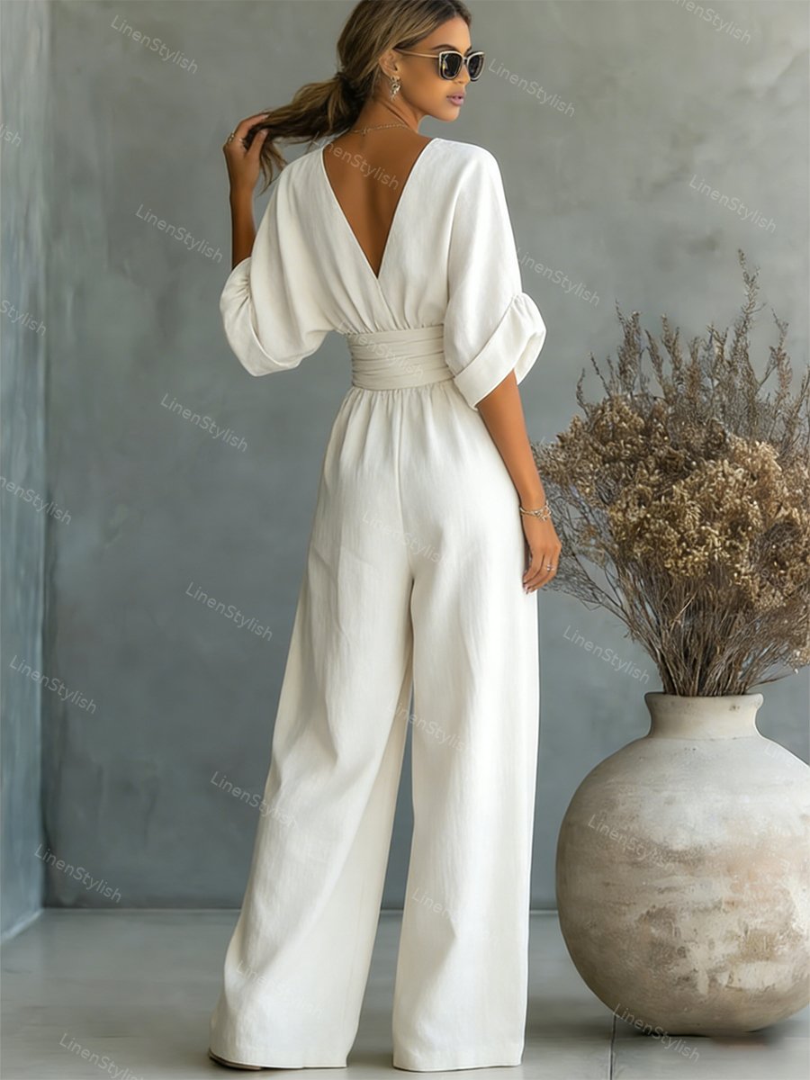 Charlotte | Elegant and sophisticated V-neck slim fit jumpsuit 4