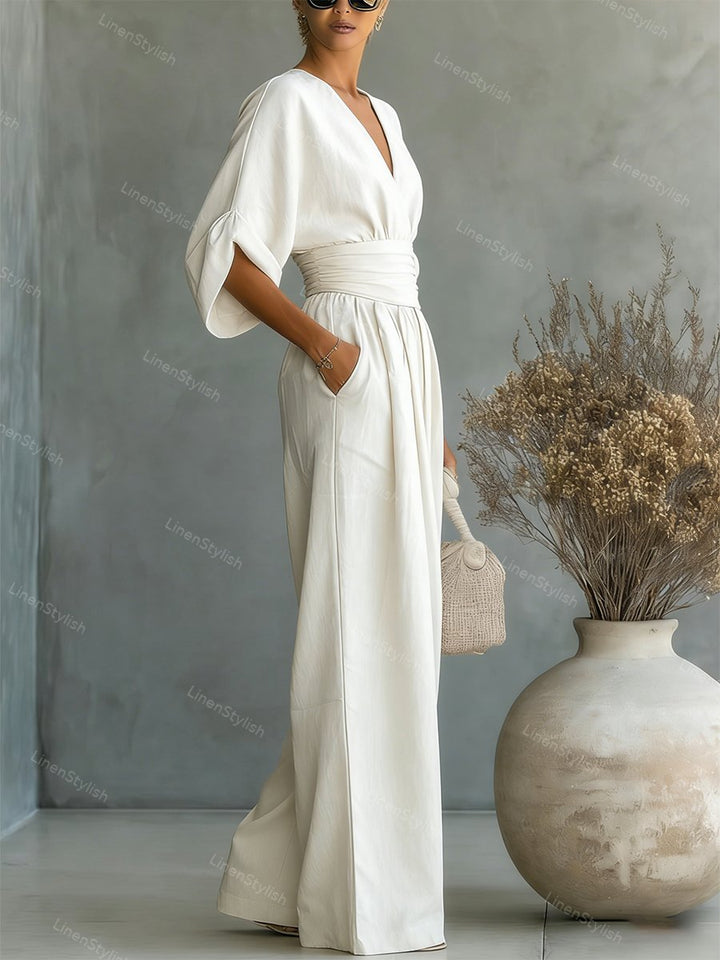 Charlotte | Elegant and sophisticated V-neck slim fit jumpsuit 5