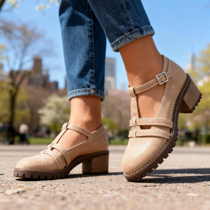 Charlotte | Retro T-Strap Block Heel Loafer 2