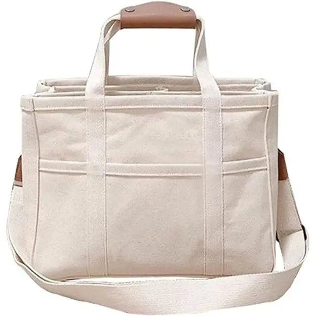 Charlotte | Spacious Multi-Pocket Canvas Tote Bag 0