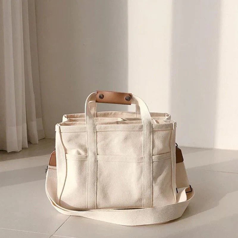 Charlotte | Spacious Multi-Pocket Canvas Tote Bag 1