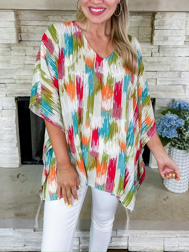 Chloe | Comfortable And Vibrant abstract print tunic top 0
