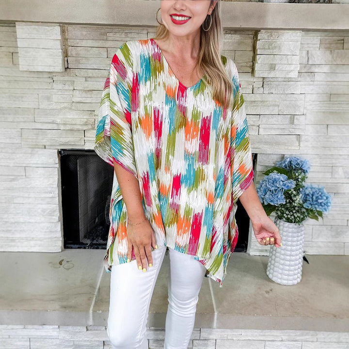 Chloe | Comfortable And Vibrant abstract print tunic top 1