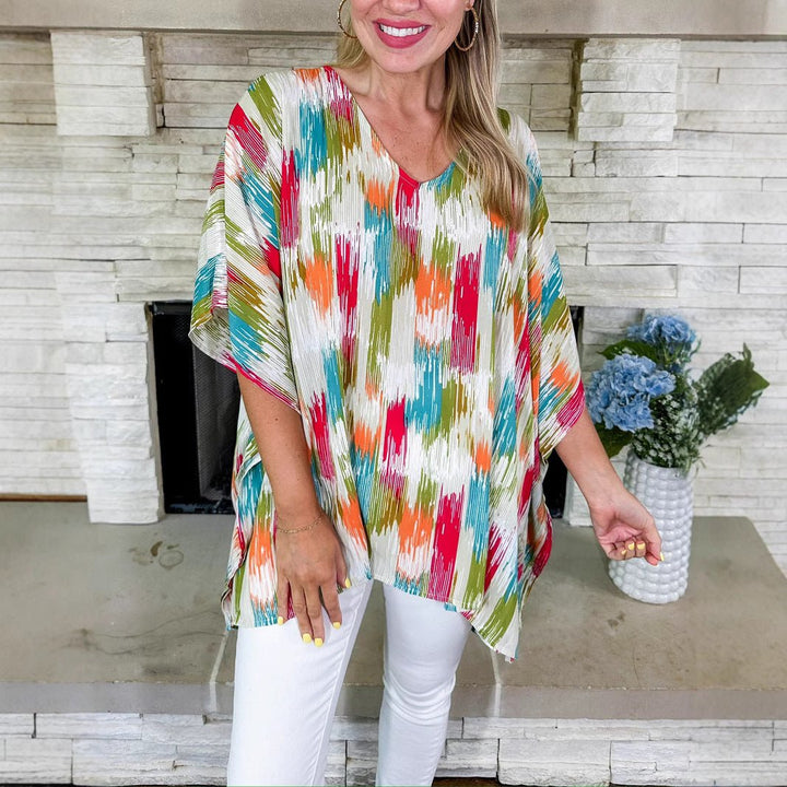 Chloe | Comfortable And Vibrant abstract print tunic top 2