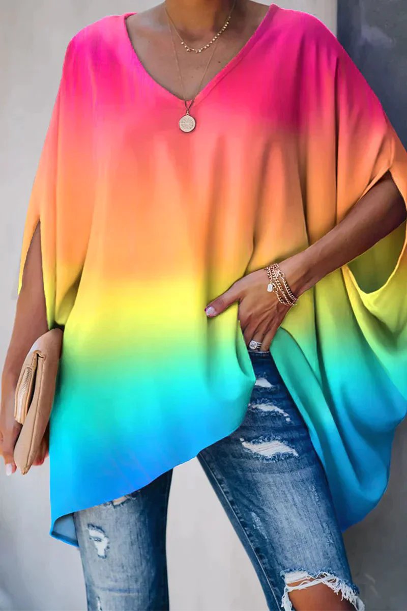 Clara | Elegant And Comfortable oversized batwing-sleeve tunic top 1