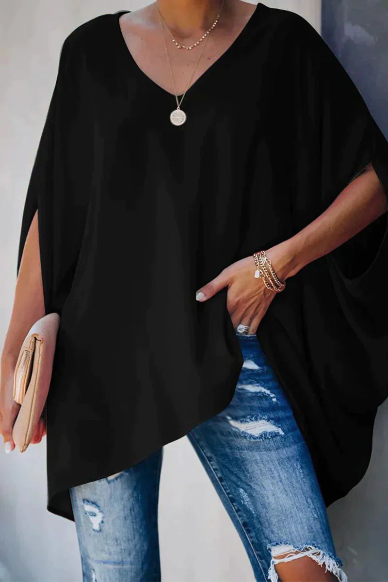 Clara | Elegant And Comfortable oversized batwing-sleeve tunic top 2