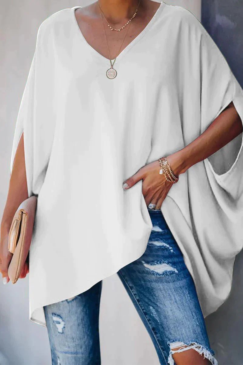 Clara | Elegant And Comfortable oversized batwing-sleeve tunic top 4