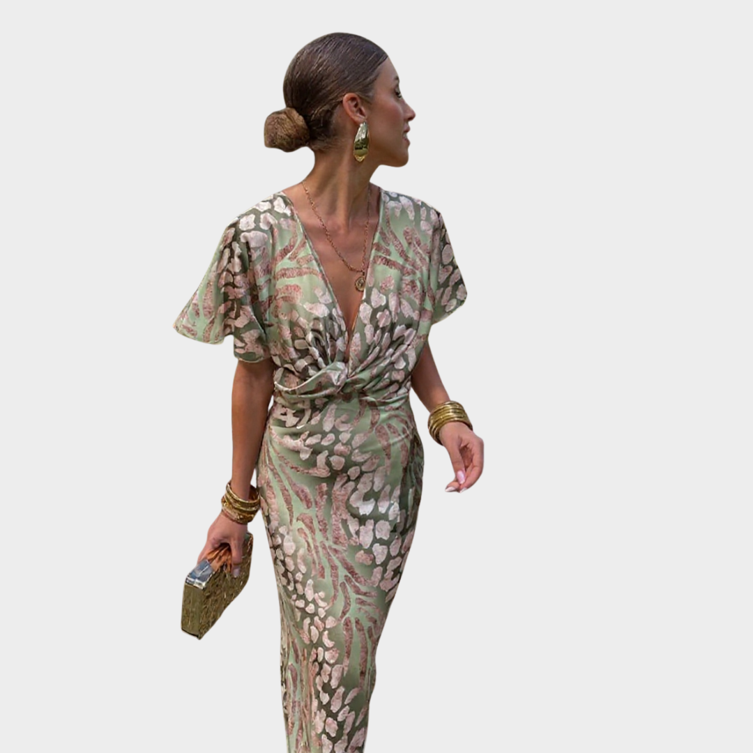 Clara | Elegant Copper Midi Dress – Chic &amp; Versatile for Any Occasion 1
