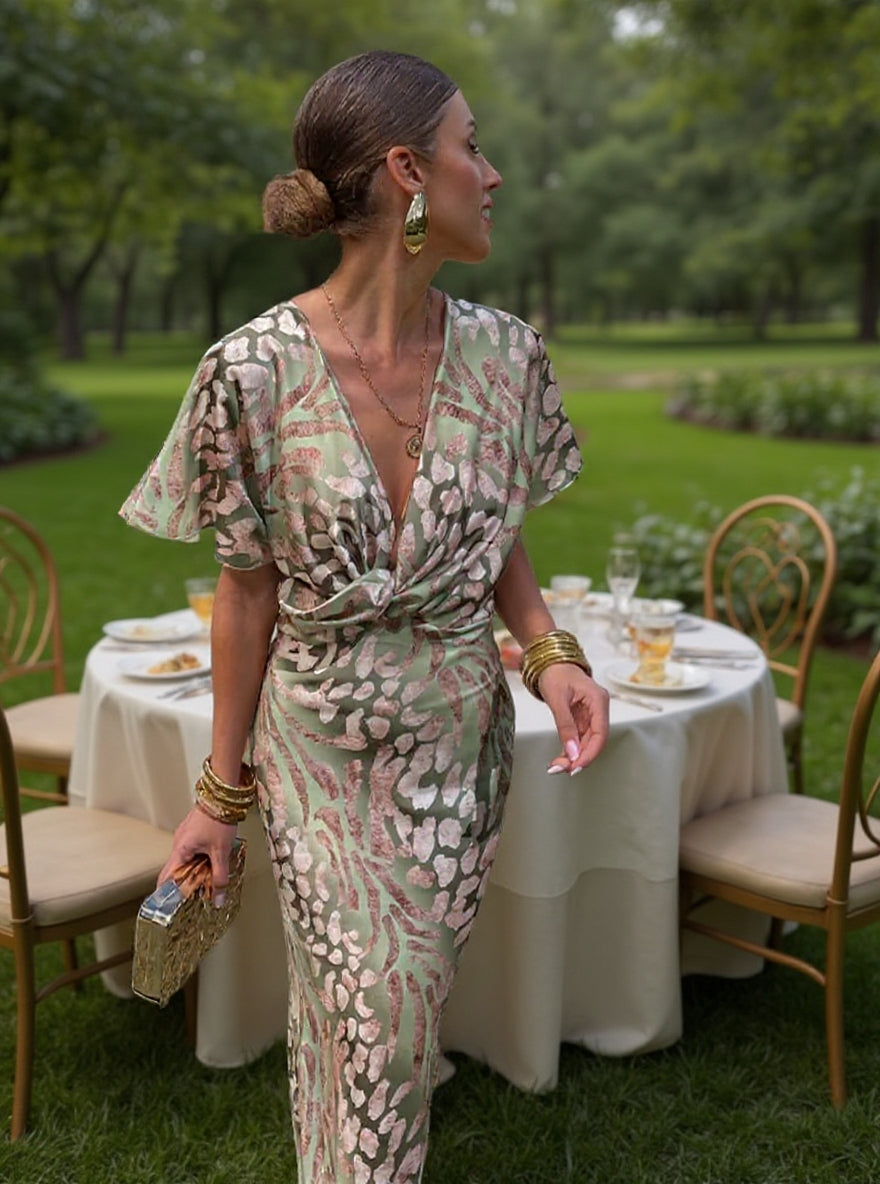 Clara | Elegant Copper Midi Dress – Chic &amp; Versatile for Any Occasion 7