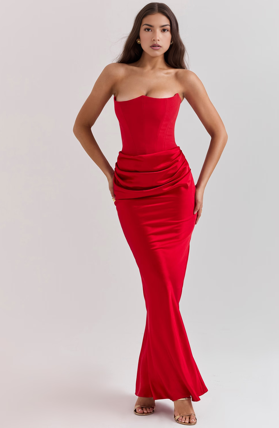 Clara | Stunning Lace Wedding Guest Dress with Strapless Design 6