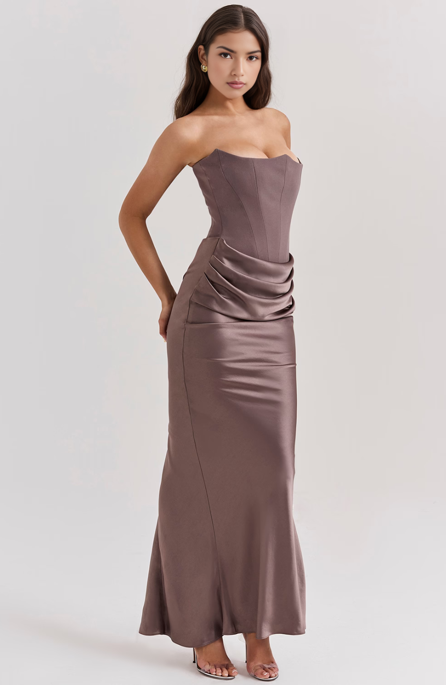 Clara | Stunning Lace Wedding Guest Dress with Strapless Design 8