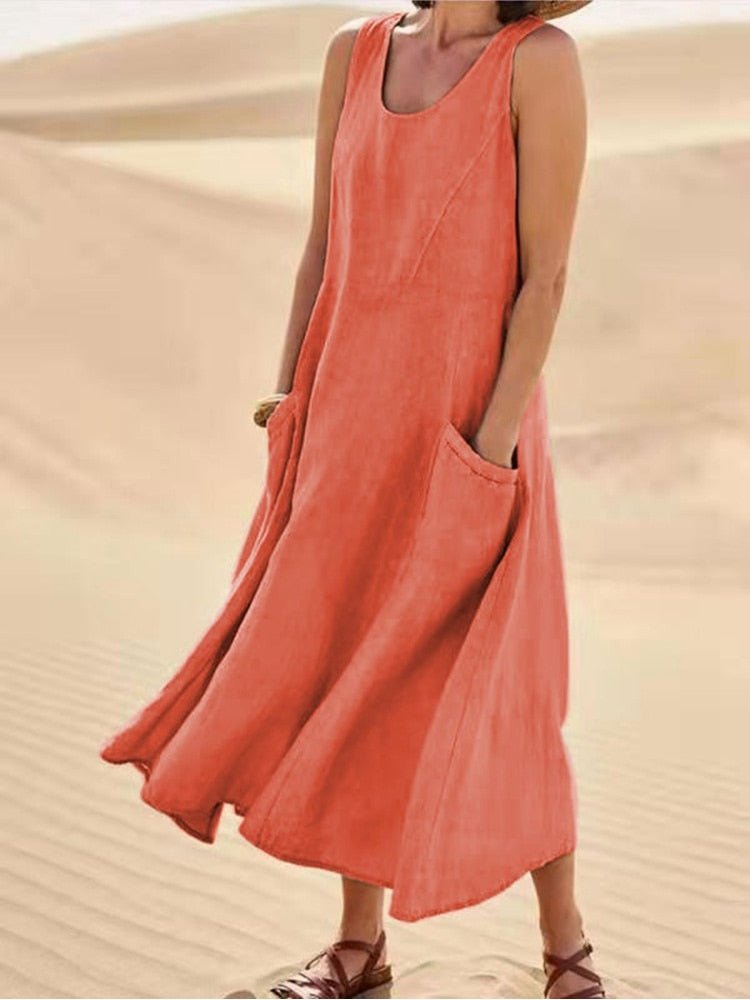 Comina | Womens Dress Summer Casual Elegant Relaxed Fit 3