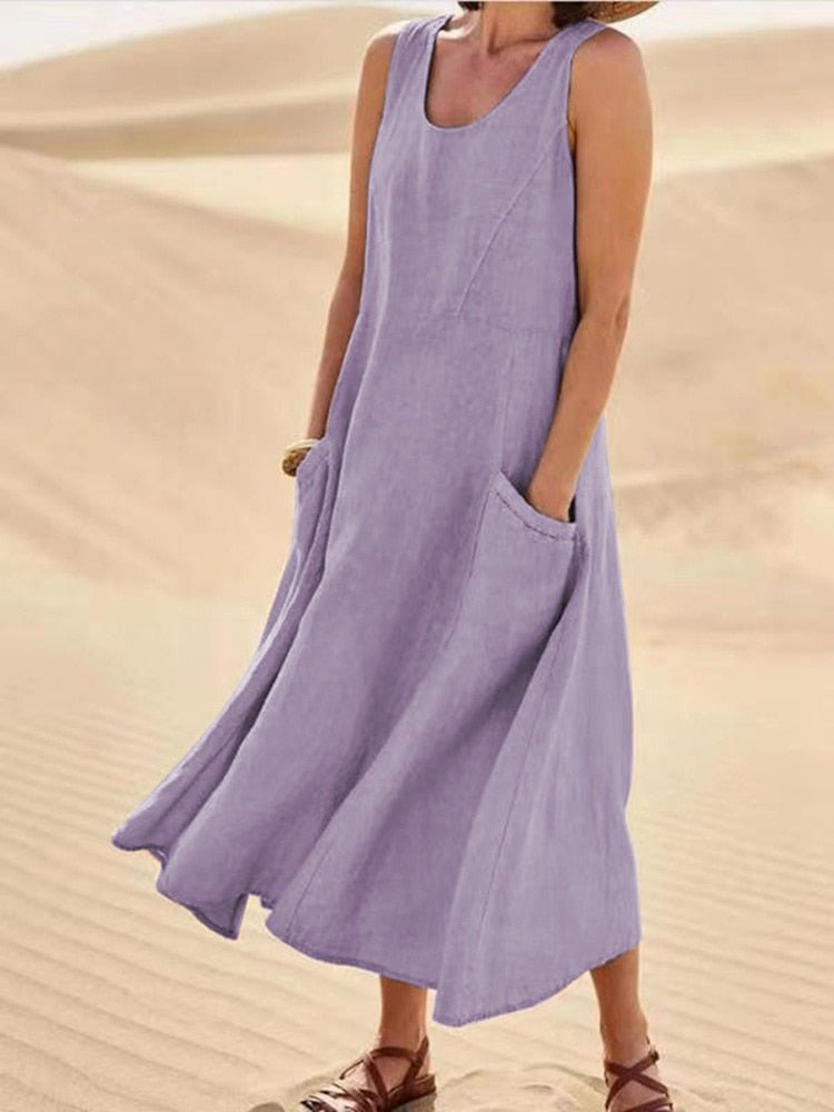 Comina | Womens Dress Summer Casual Elegant Relaxed Fit 4