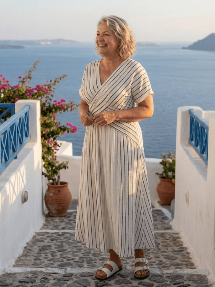 Cressida | Elegant White Midi Dress with Sleeves for Women 3