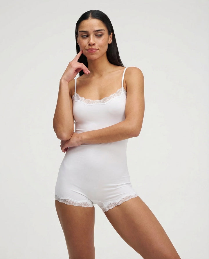 Dahlia | Soft, Comfortable & Feminine Sleep Romper - Perfect Ladies Romper Pajamas 9