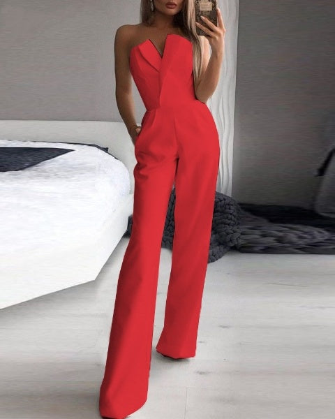 Dara | Jumpsuit Women Elegant Sleeveless Red Chic Fit 2