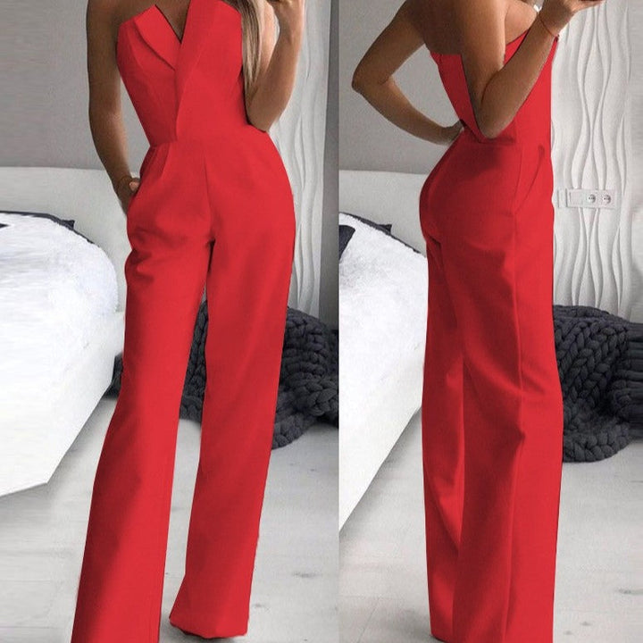 Dara | Jumpsuit Women Elegant Sleeveless Red Chic Fit 3