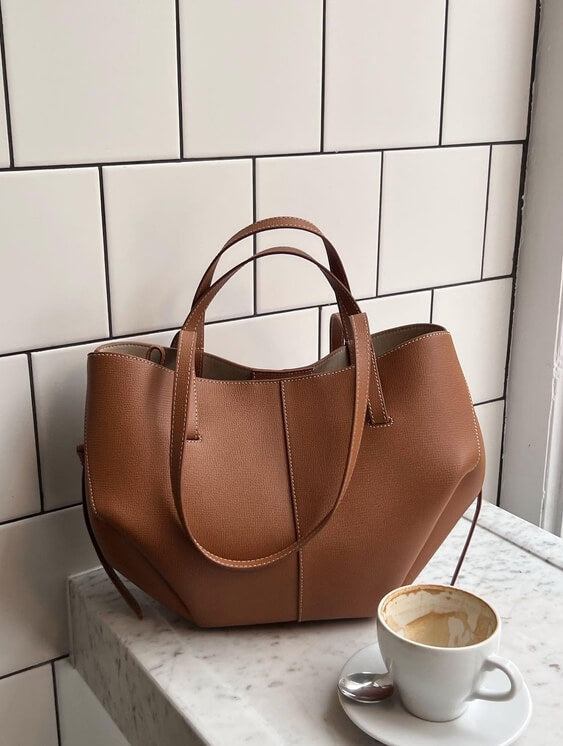 Dara | Leather Tote Bag Spacious Stylish Shoulder Bag Elegant Design 0
