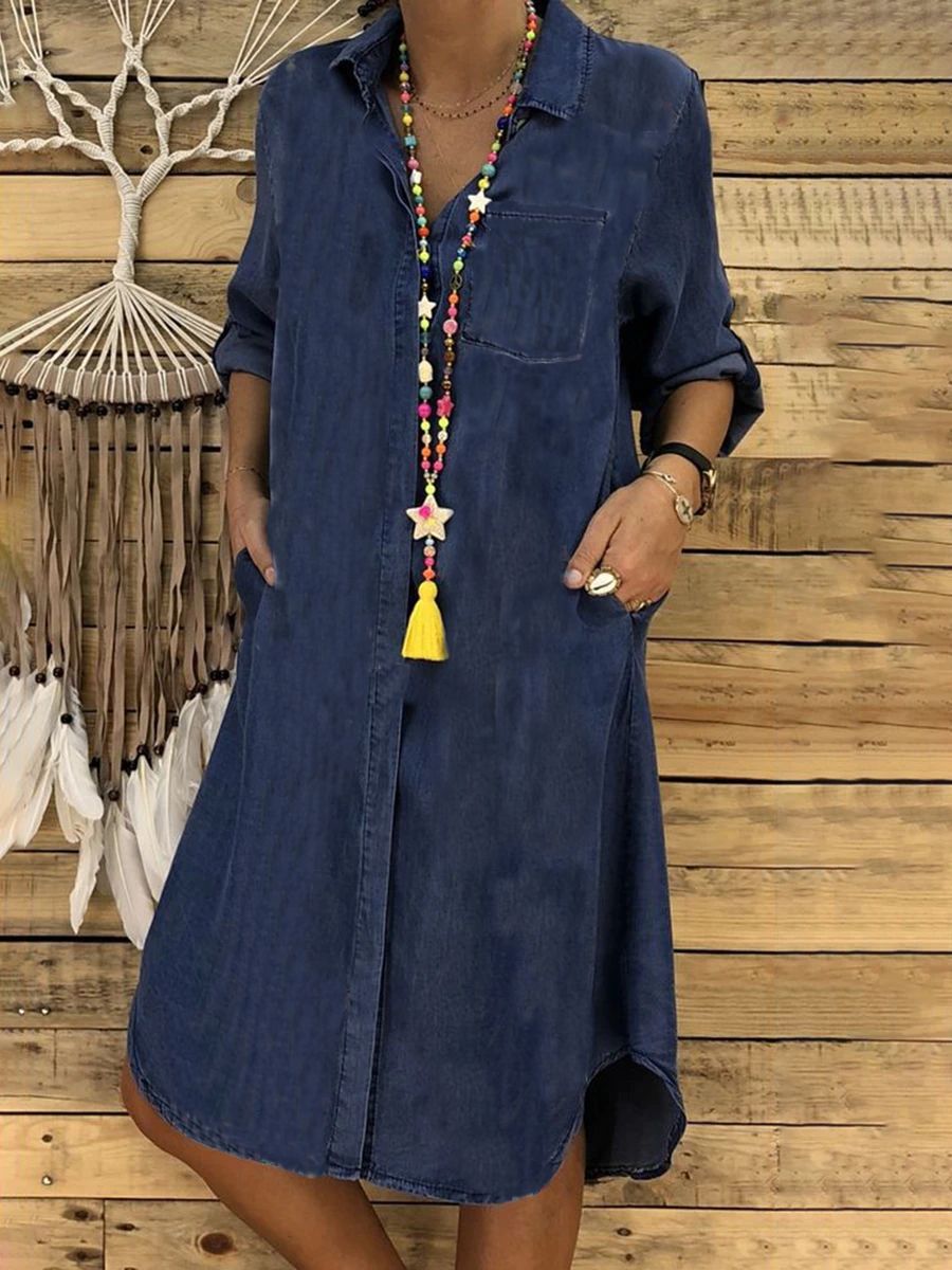 Dara | Relaxed Fit, Soft & Stylish Denim Shirt Dress for Women 2