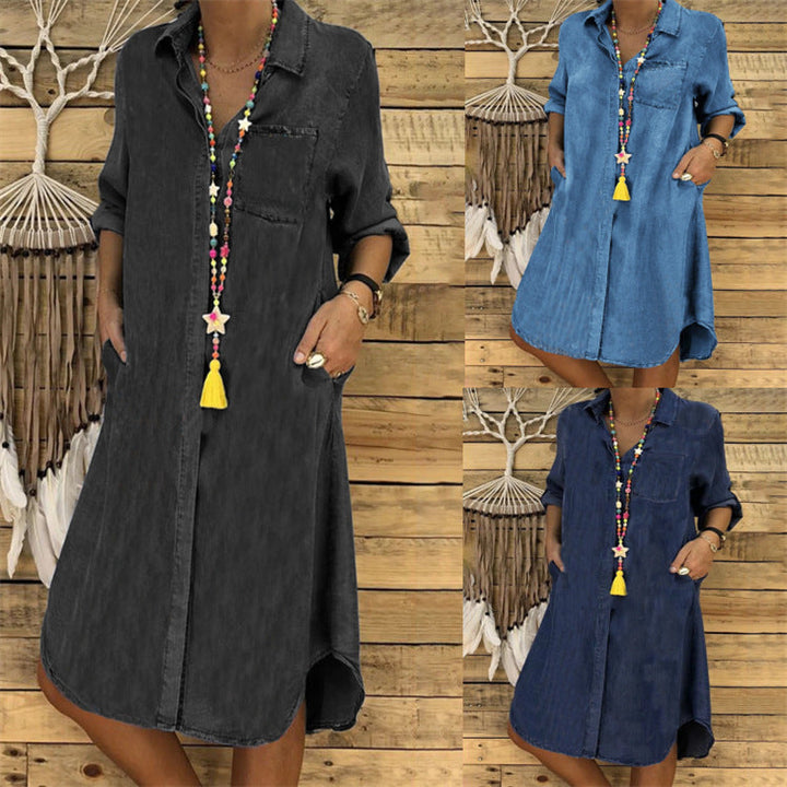 Dara | Relaxed Fit, Soft & Stylish Denim Shirt Dress for Women 6