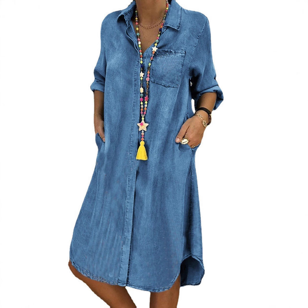 Dara | Relaxed Fit, Soft & Stylish Denim Shirt Dress for Women 7