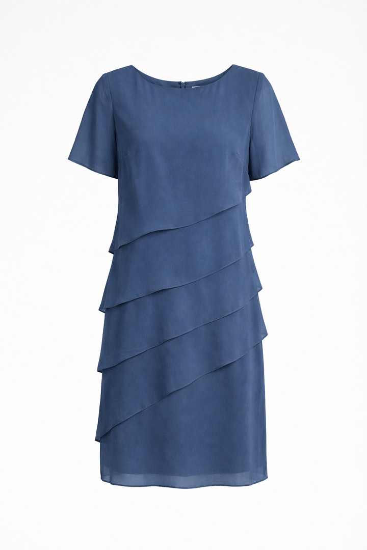 Daria | Womens Dress Elegant Chiffon Layered Knee-Length Summer Style 4